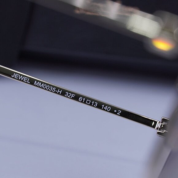 MaxMara JEWEL MM0035-H 32F Geometric Sunglasses - Gold/Brown - Picture 9 of 11